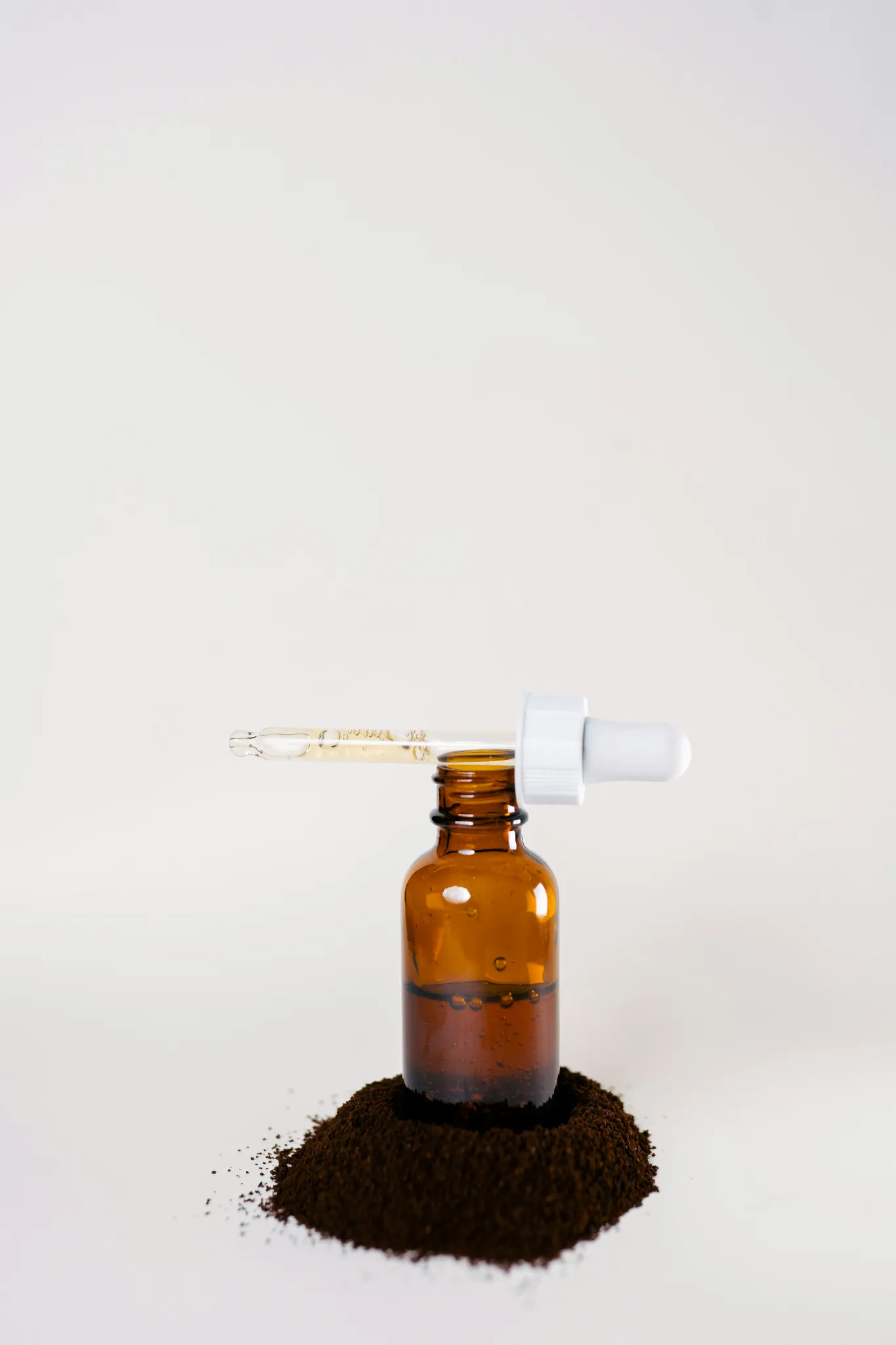 Coffee and a CBD Oil with dropper