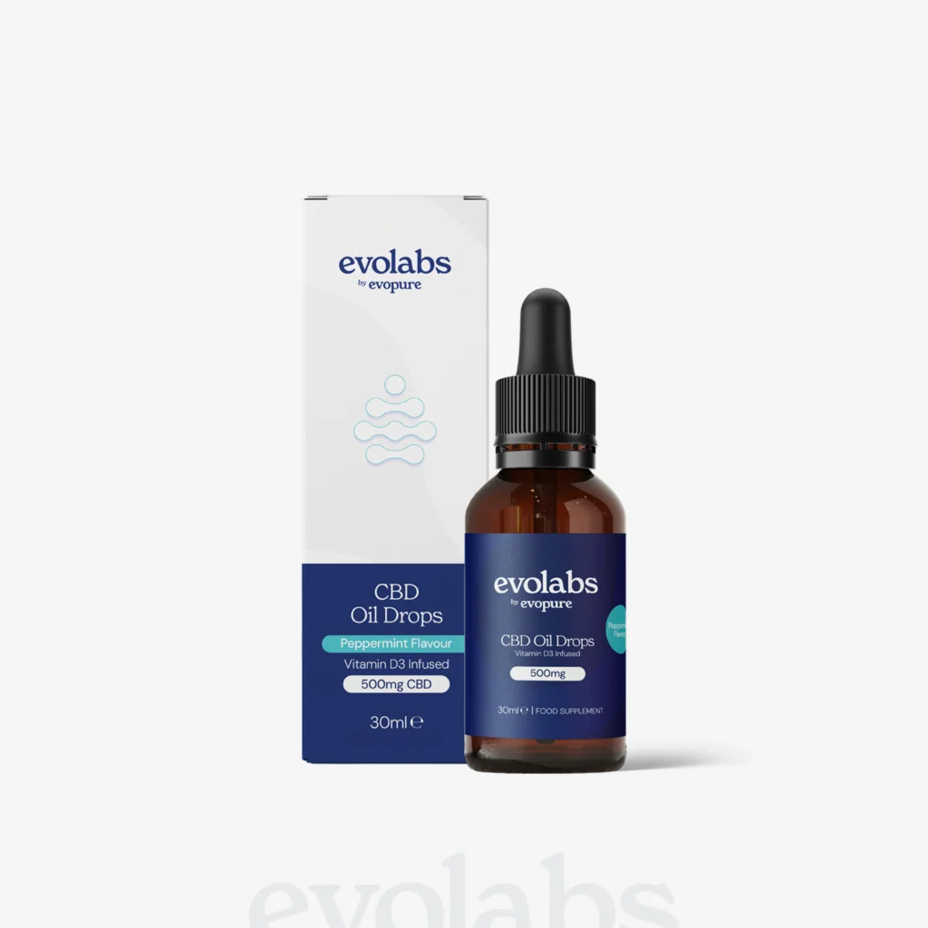 30ml Mint CBD Oil + Vit D3 Evolabs