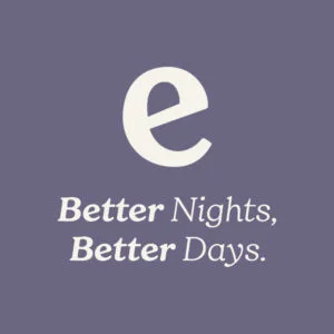 Icon with a white 'e' logo and text 'Better Nights, Better Days' on a teal background