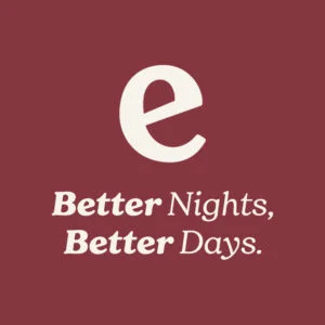 Evopure 'e' Icon and text 'Better Nights, Better Days' on a red background