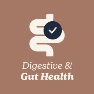 Icon for digestive and gut health on a Mocha background