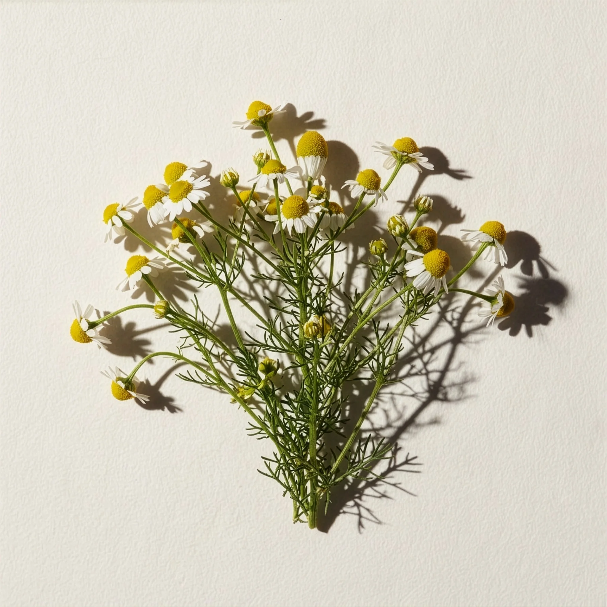 Chamomile flowers on the stem