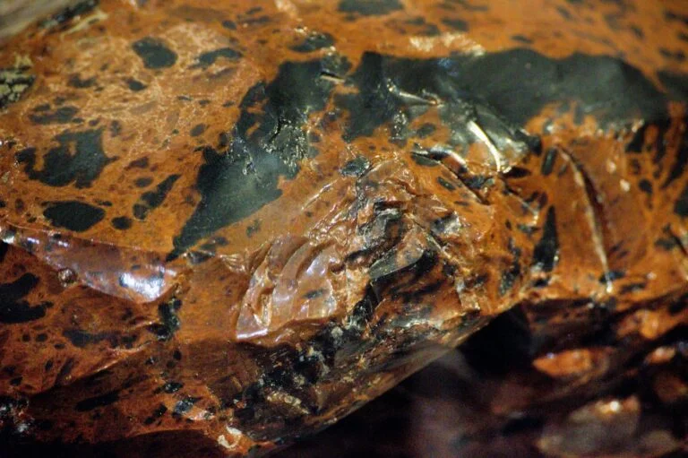 Close-up of a dark mineral rock surface