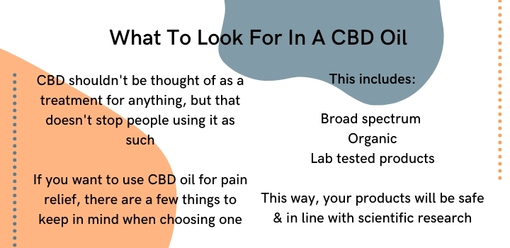 what to look for in a cbd oil for pain relief