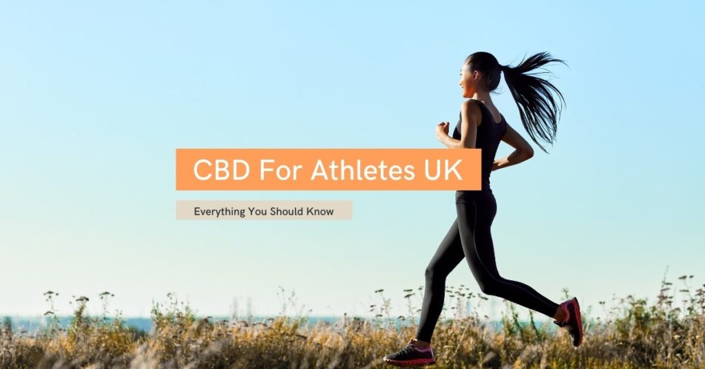 CBD For Athletes text on top of woman running