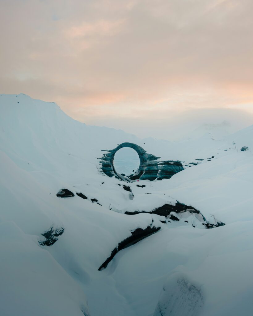 A snow covered mountain