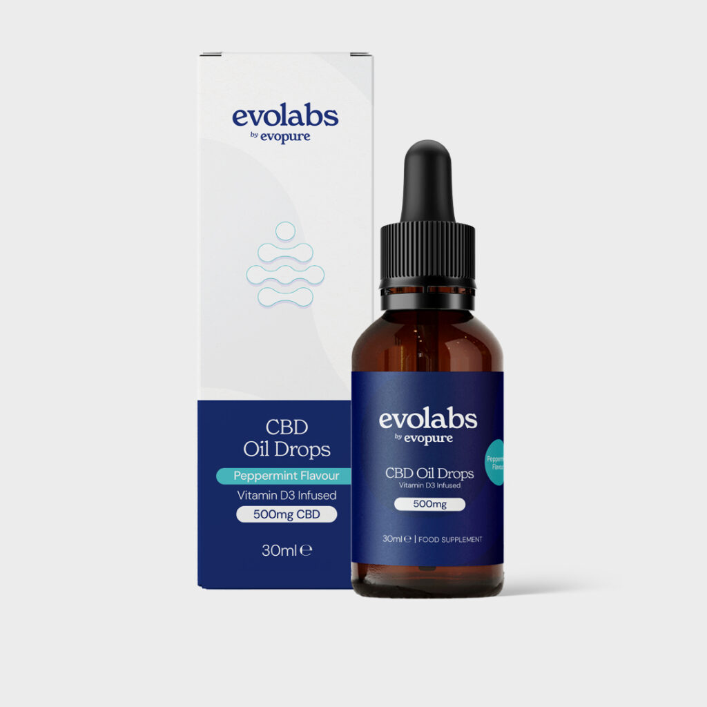 30ml Mint CBD Oil + Vit D3 Evolabs
