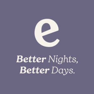 Icon with a white 'e' logo and text 'Better Nights, Better Days' on a teal background