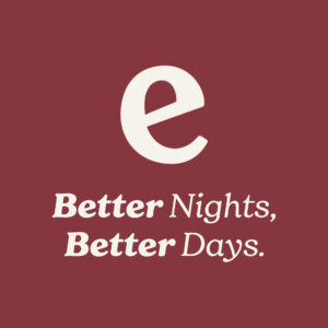 Evopure 'e' Icon and text 'Better Nights, Better Days' on a red background