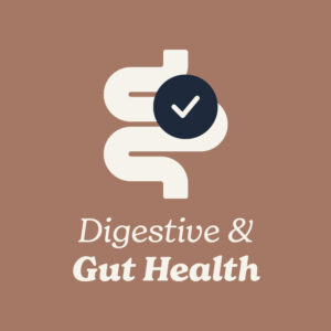Icon for digestive and gut health on a Mocha background