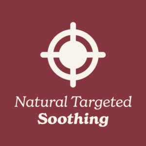 White Target Icon and text on a Ruby background